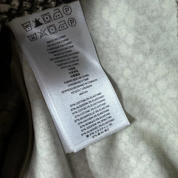 Michael Kors Pants Brown Skinny Green Snake Skin Print Women’s Size 4 - Picture 12 of 12